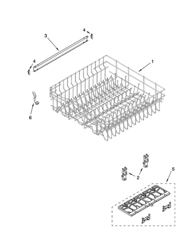Upper rack and track parts