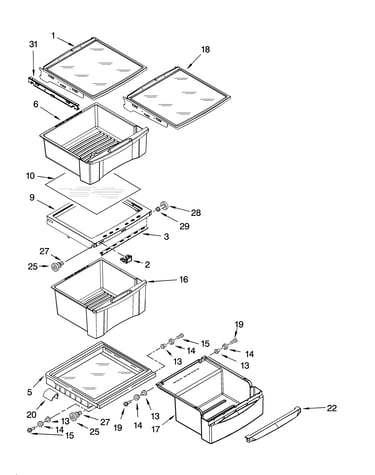 Refrigerator shelf parts