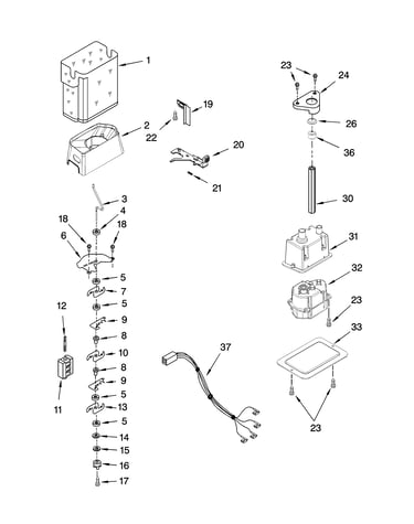 Motor and ice container parts