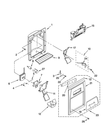 Dispenser front parts