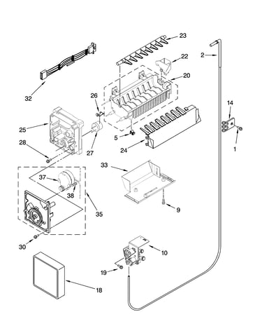 Icemaker parts, optional parts (not included)