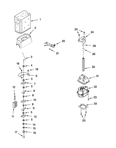 Motor and ice container parts