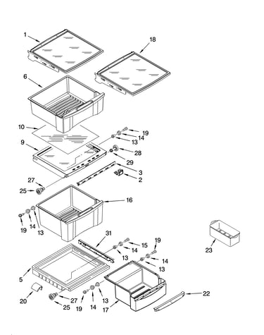 Refrigerator shelf parts