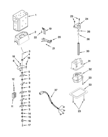 Motor and ice container parts