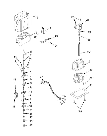 Motor and ice container parts