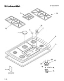 Cooktop, burner and grate parts