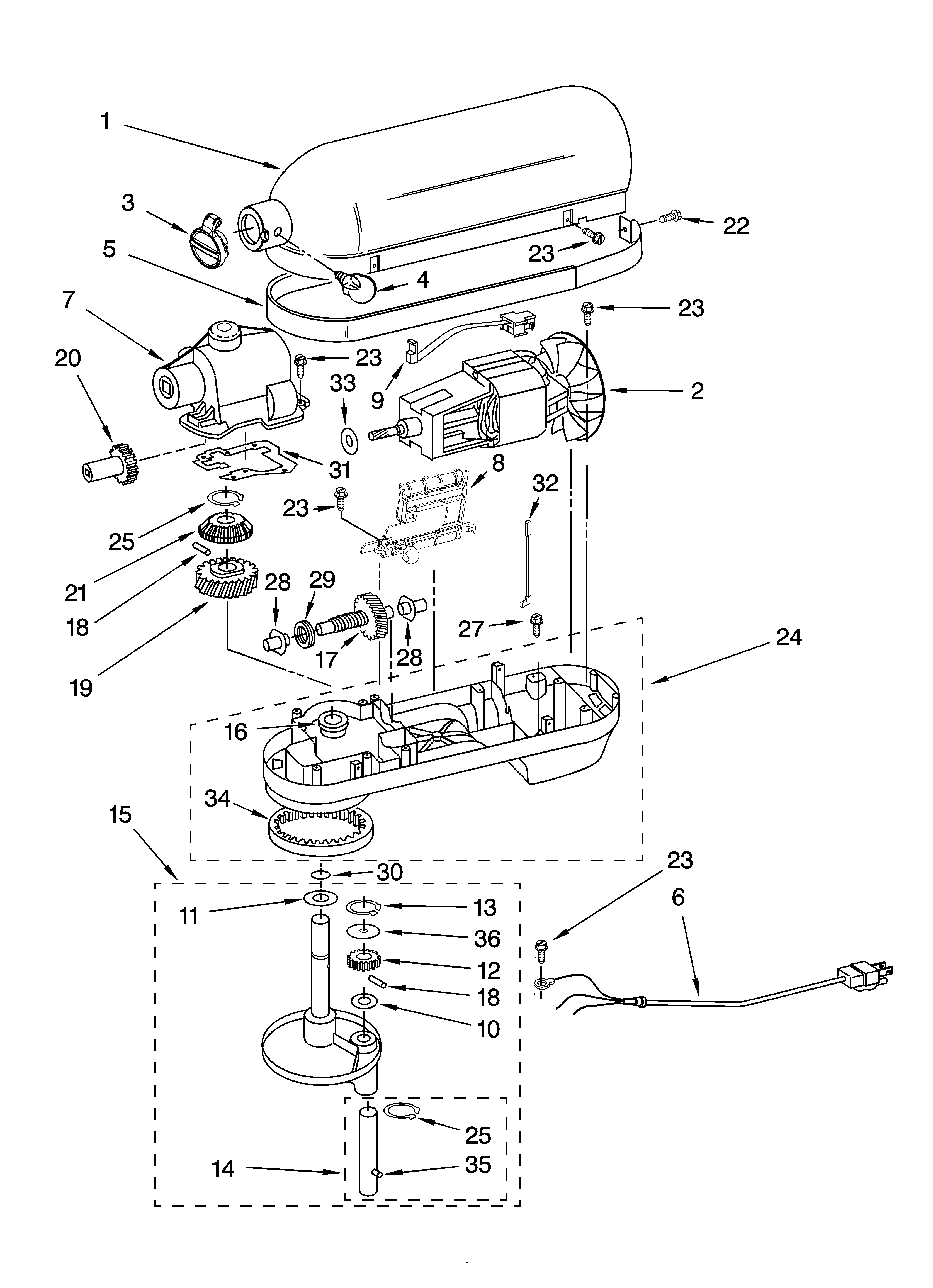Case, gearing and planetary unit