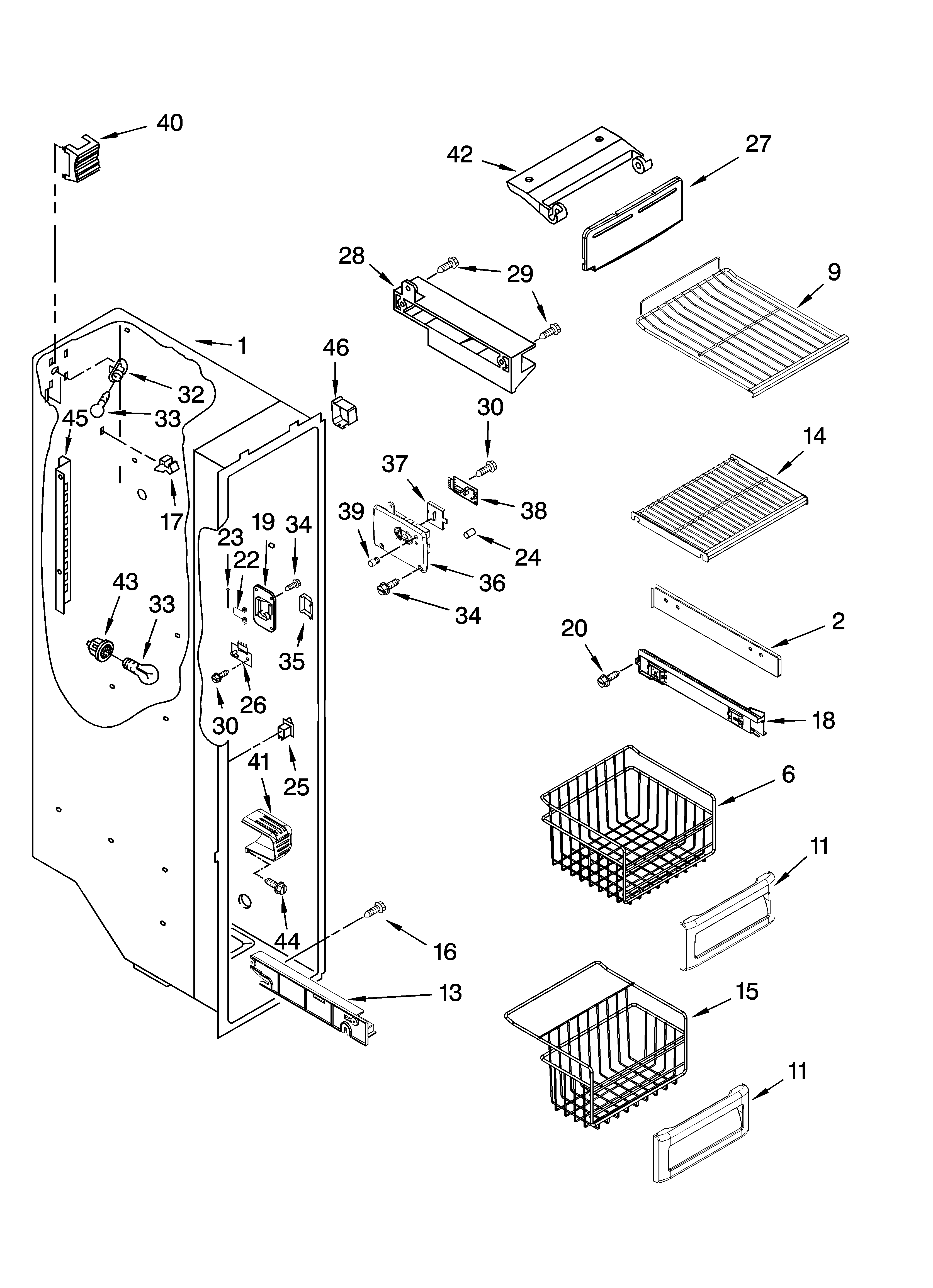 Freezer liner parts