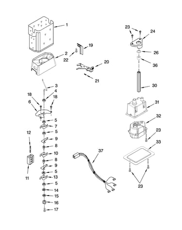 Motor and ice container parts