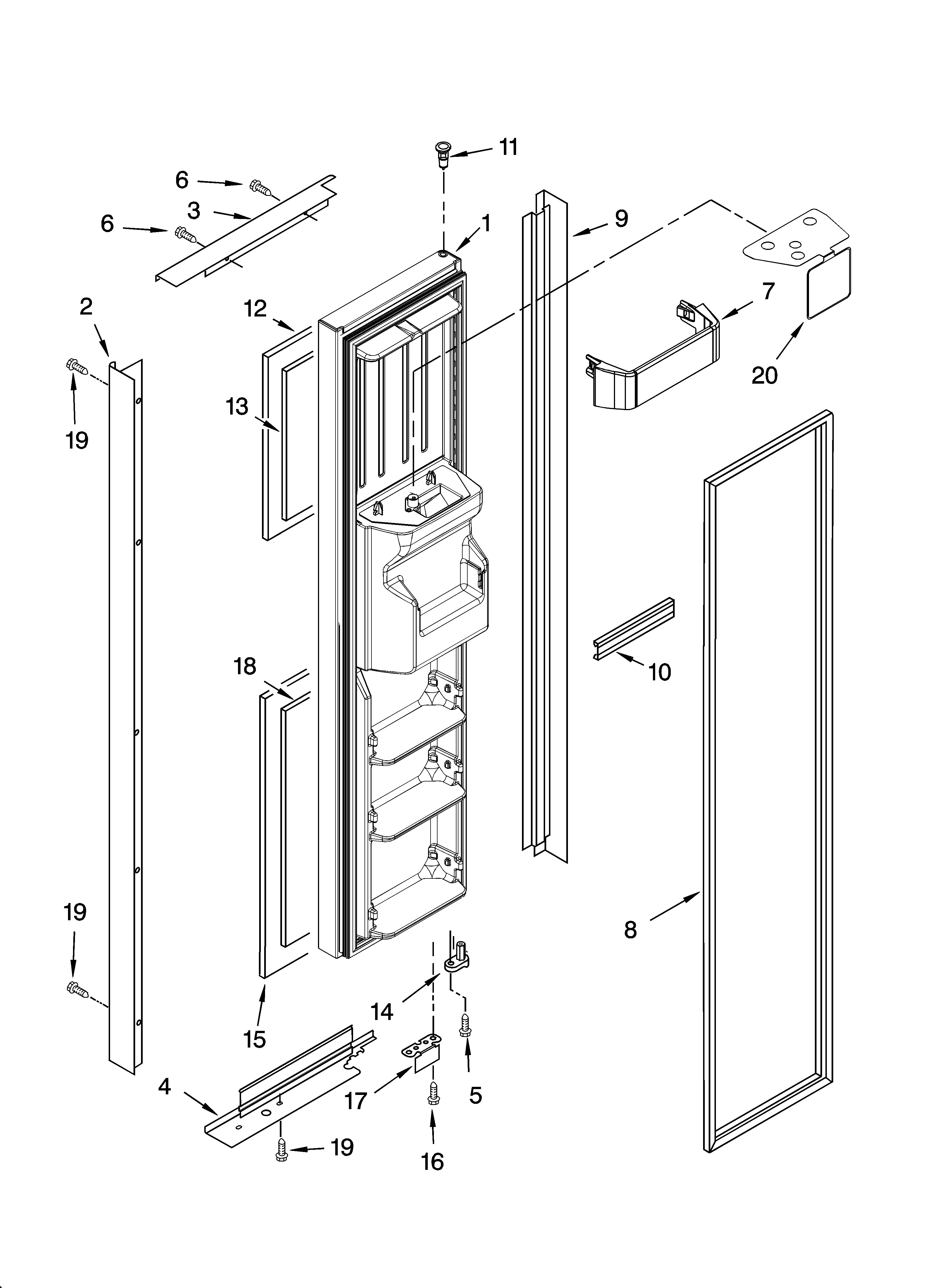 Freezer door parts