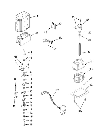 Motor and ice container parts
