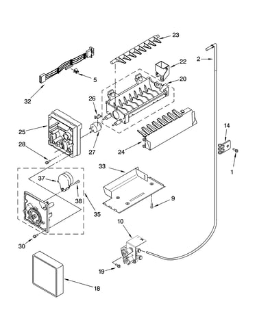 Icemaker parts, optional parts (not included)