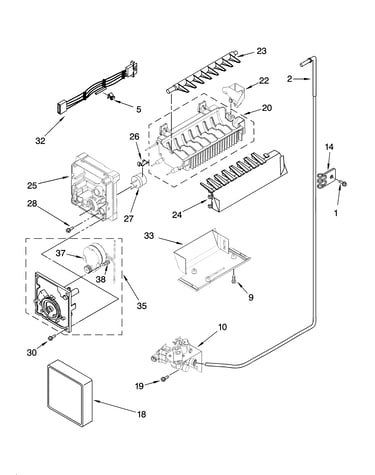Icemaker parts, optional parts (not included)