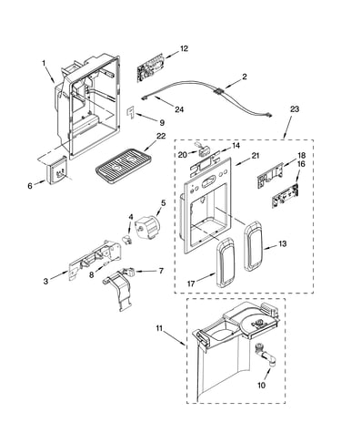 Dispenser front parts