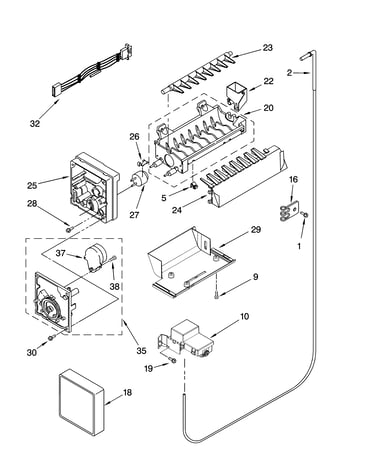 Icemaker parts, optional parts (not included)