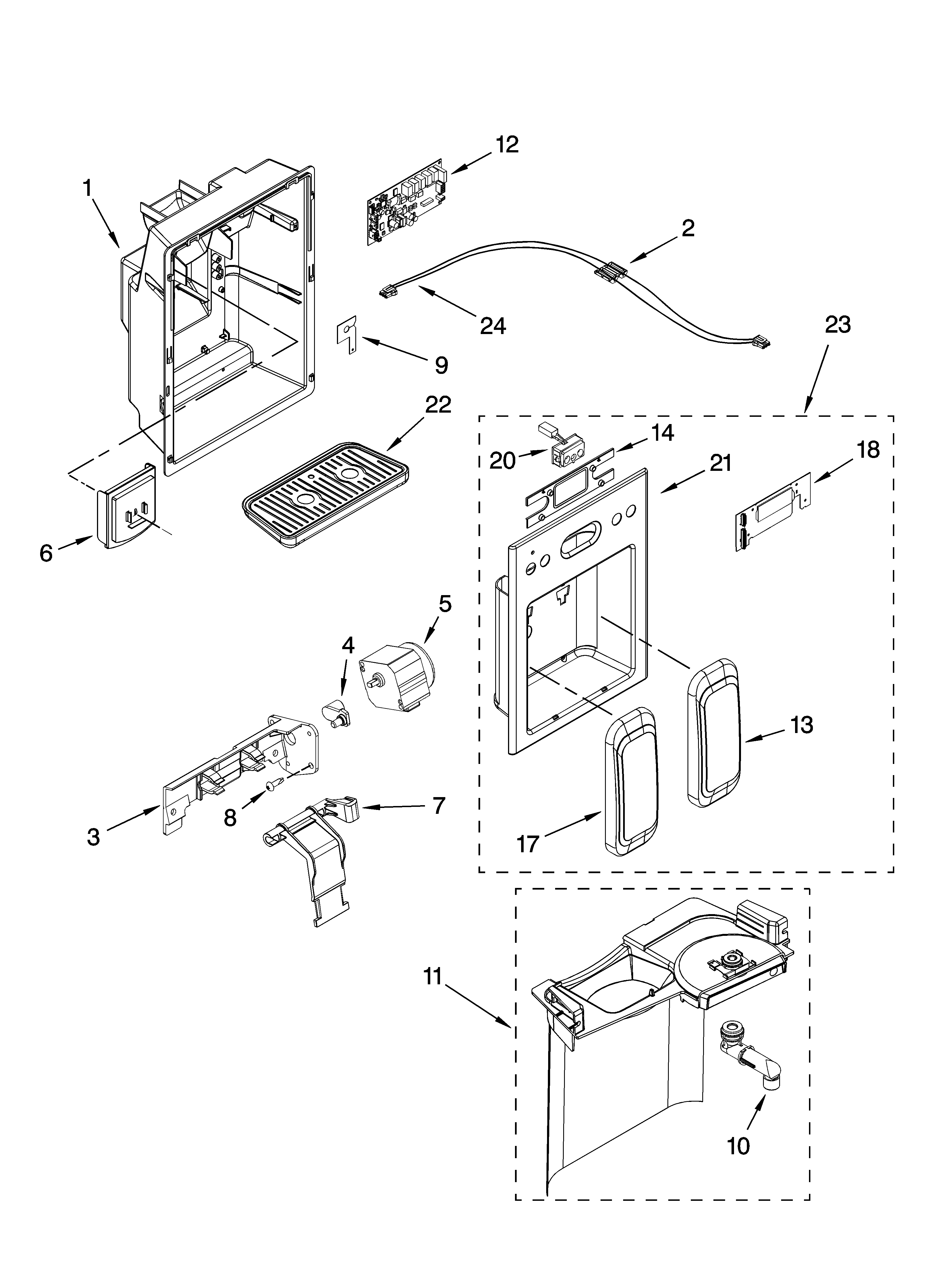 DISPENSER FRONT PARTS