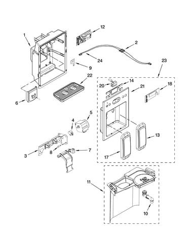 Dispenser front parts