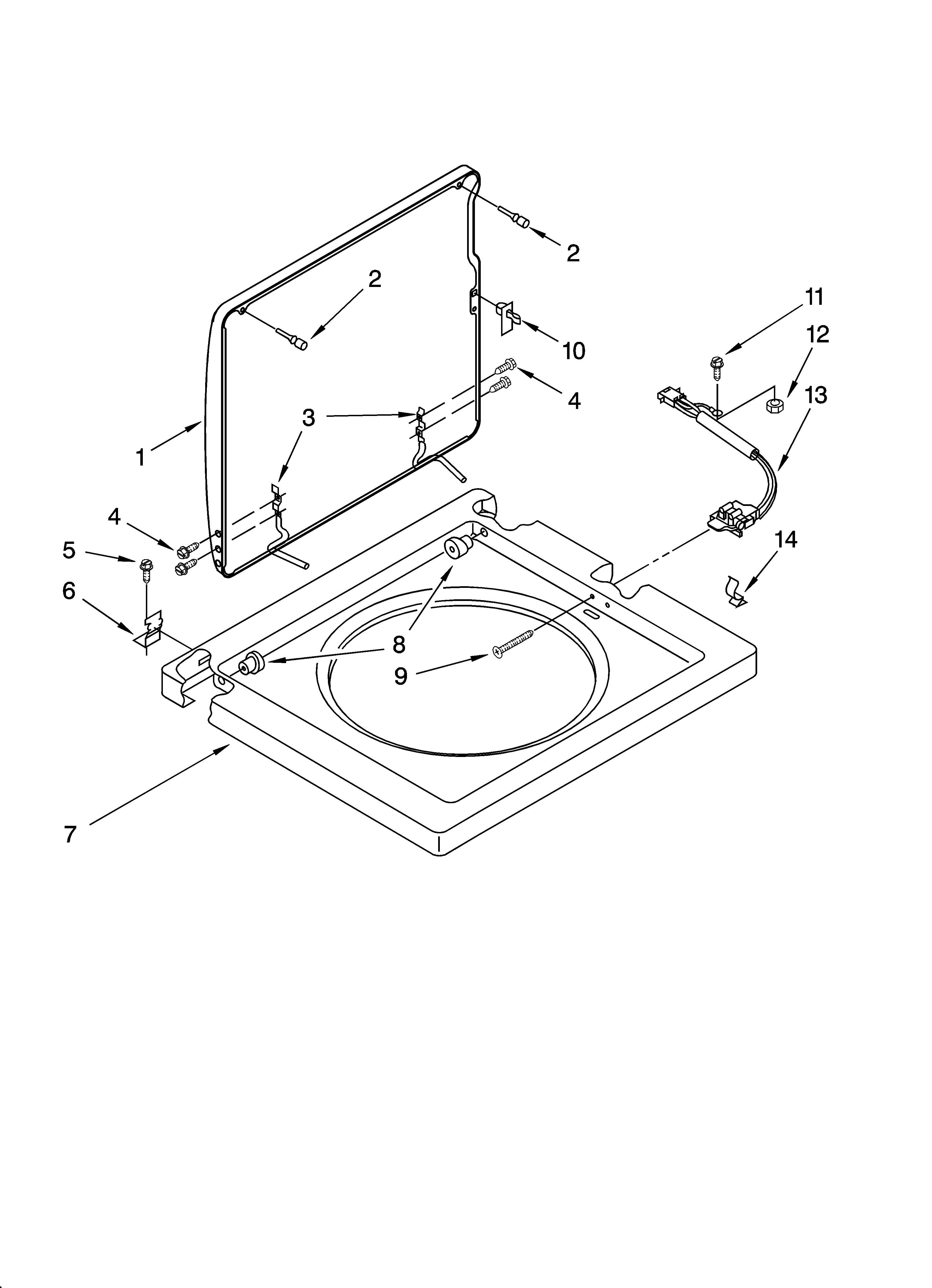 WASHER TOP AND LID PARTS