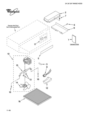 Range hood parts
