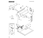 Admiral AED4370TQ0 top and console parts diagram