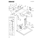 Admiral AGD4470TQ0 top and console parts diagram