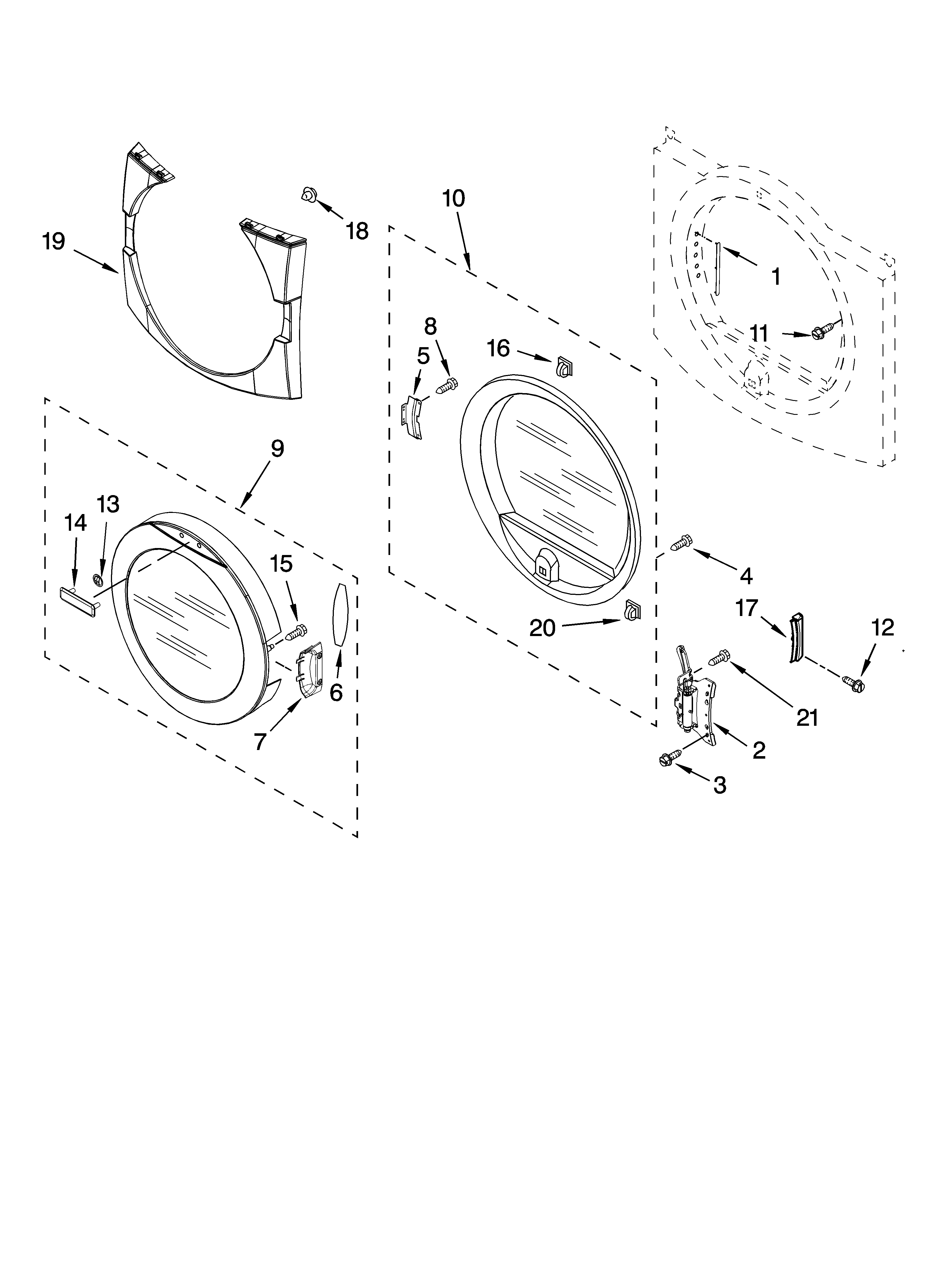 Door parts, optional parts (not included)