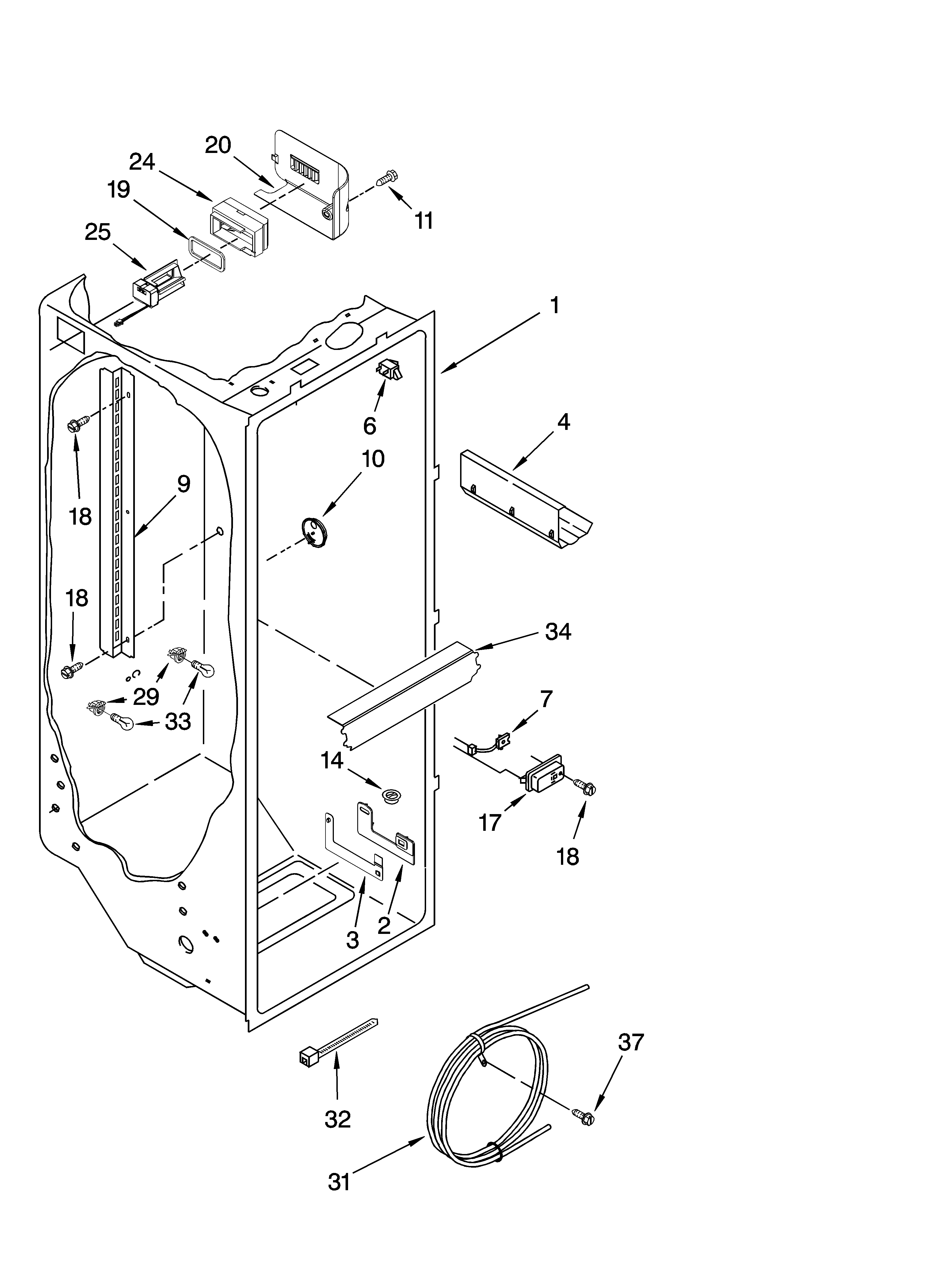 Refrigerator liner parts