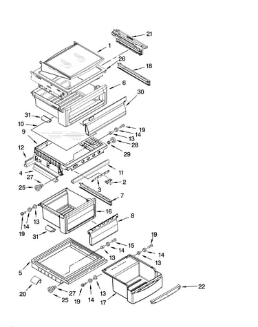 Refrigerator shelf parts