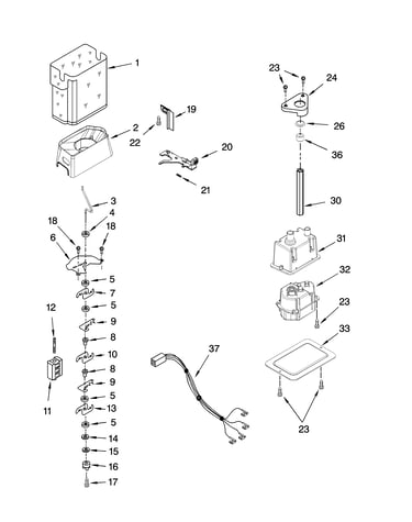 Motor and ice container parts