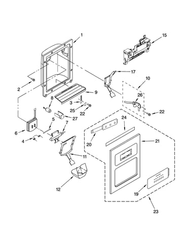 Dispenser front parts