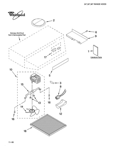 Range hood parts