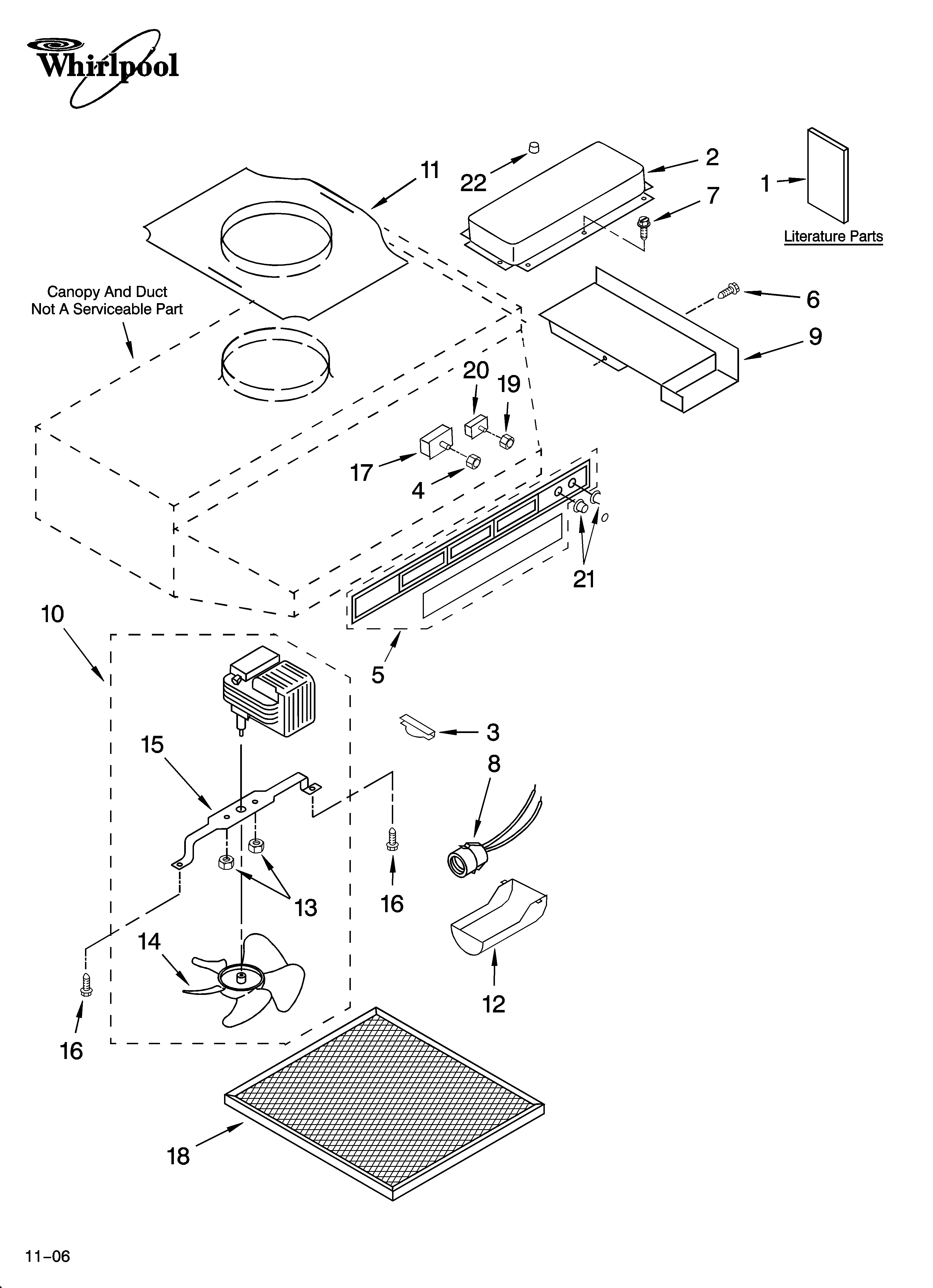 Range hood parts