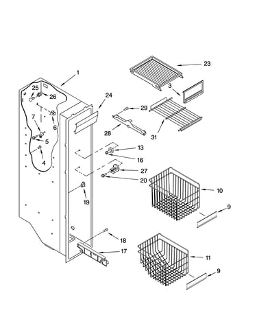 Freezer liner parts