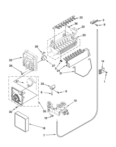 Icemaker parts, optional parts (not included)