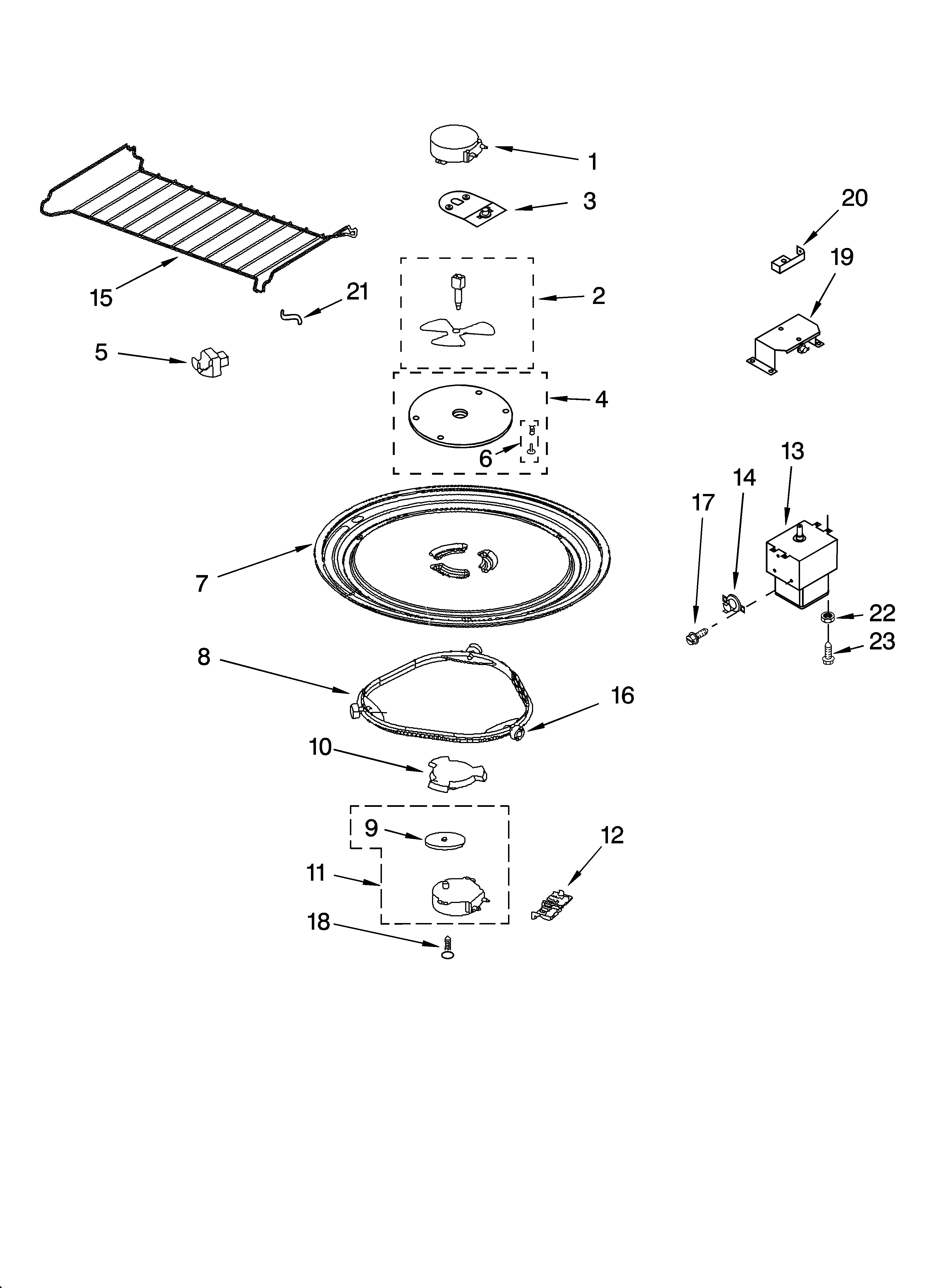 Magnetron and turntable parts