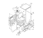 Whirlpool YLTE5243DQ7 dryer cabinet and motor parts diagram