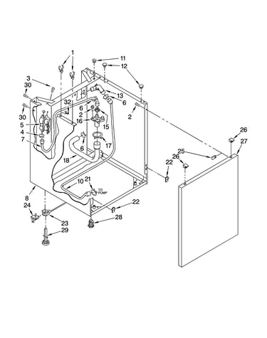 Washer cabinet parts