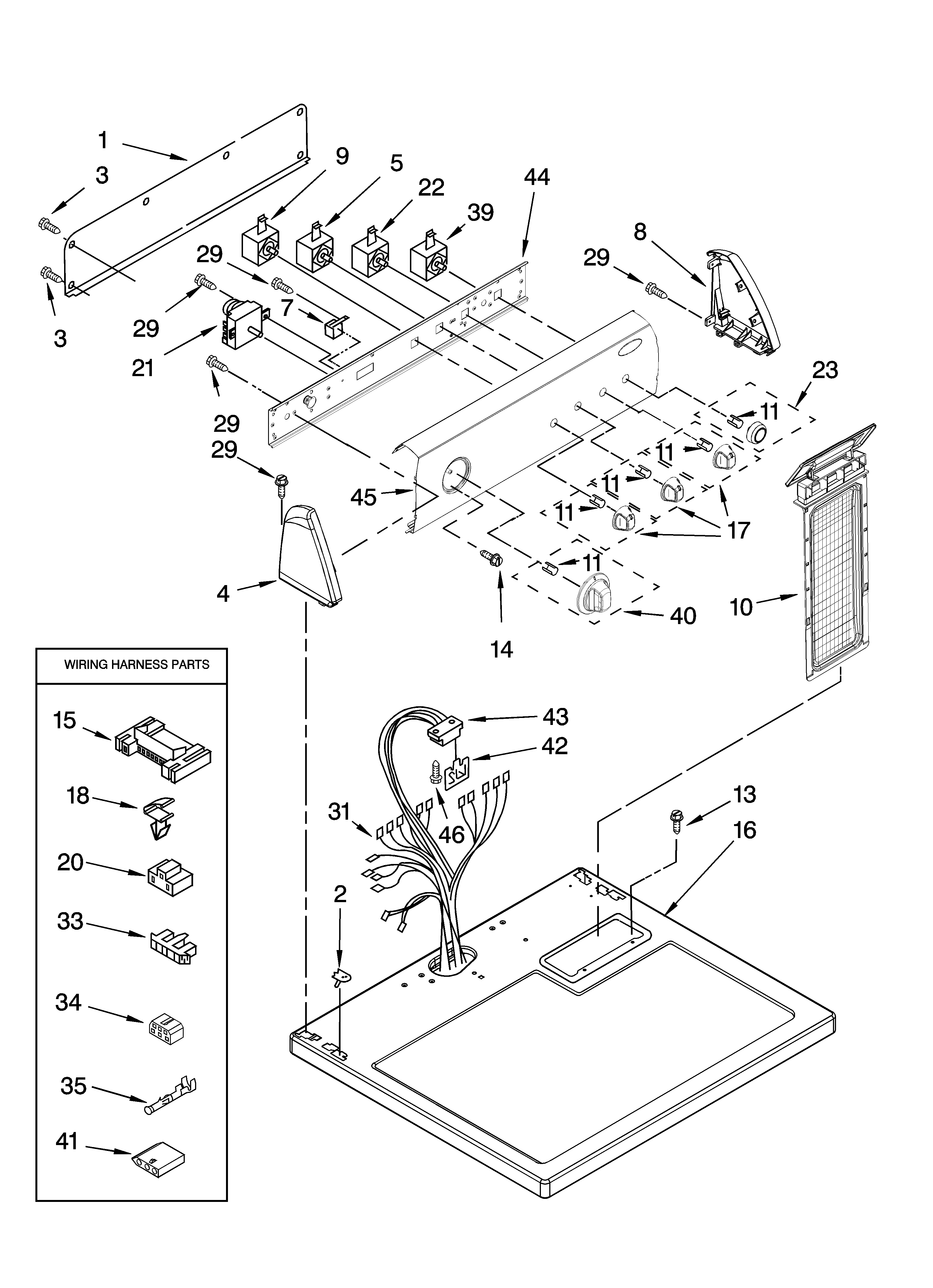 Top and console parts