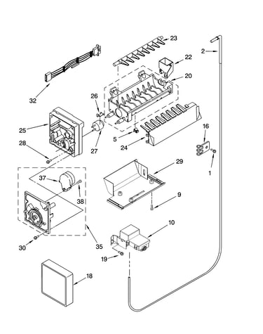 Icemaker parts, optional parts (not included)