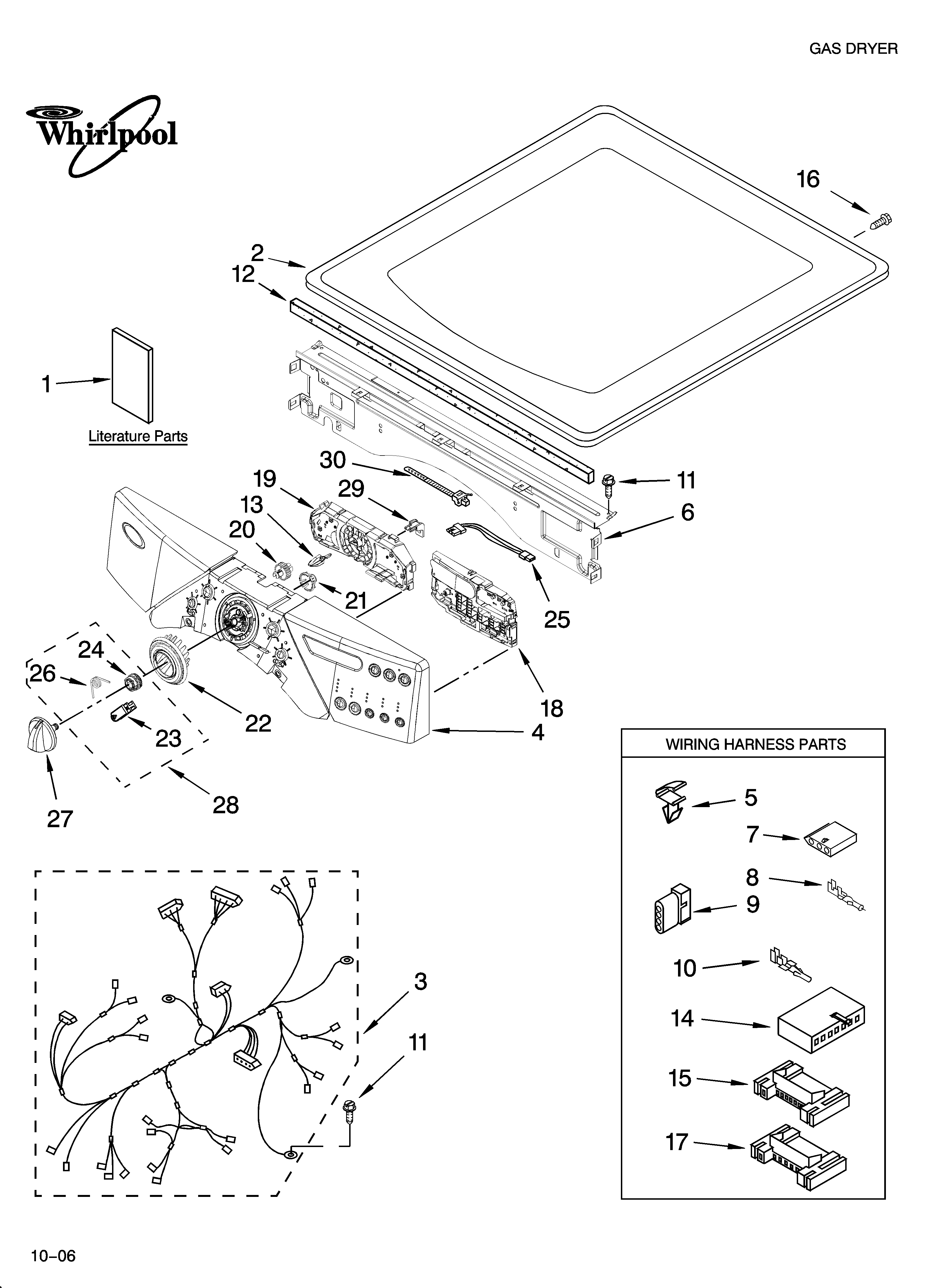 Top and console parts