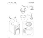 KitchenAid KCM515ER0 water tank, carafe, and filter parts diagram