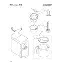 KitchenAid KCM515ER0 water tank, carafe, and filter parts diagram