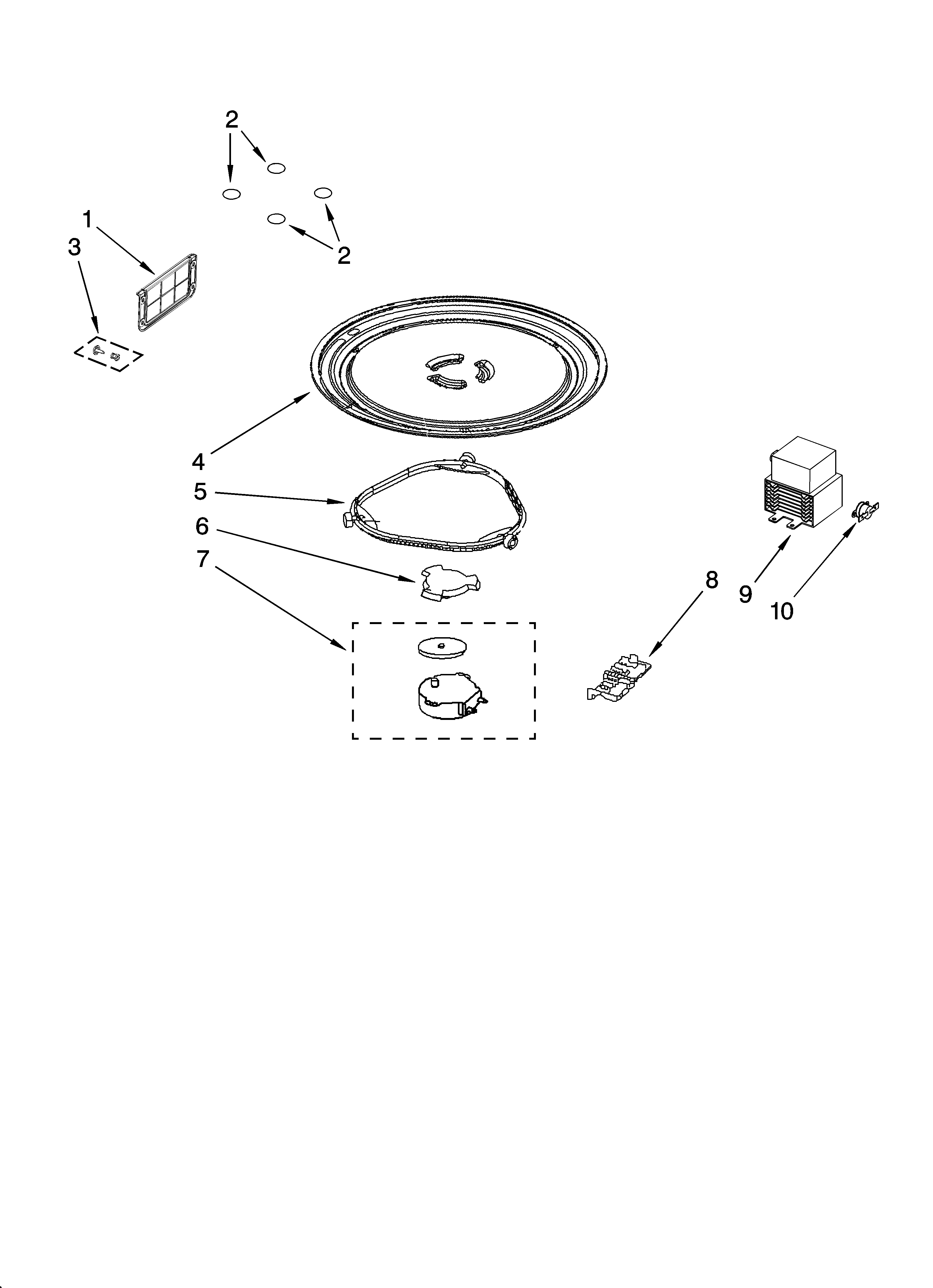 Magnetron and turntable parts