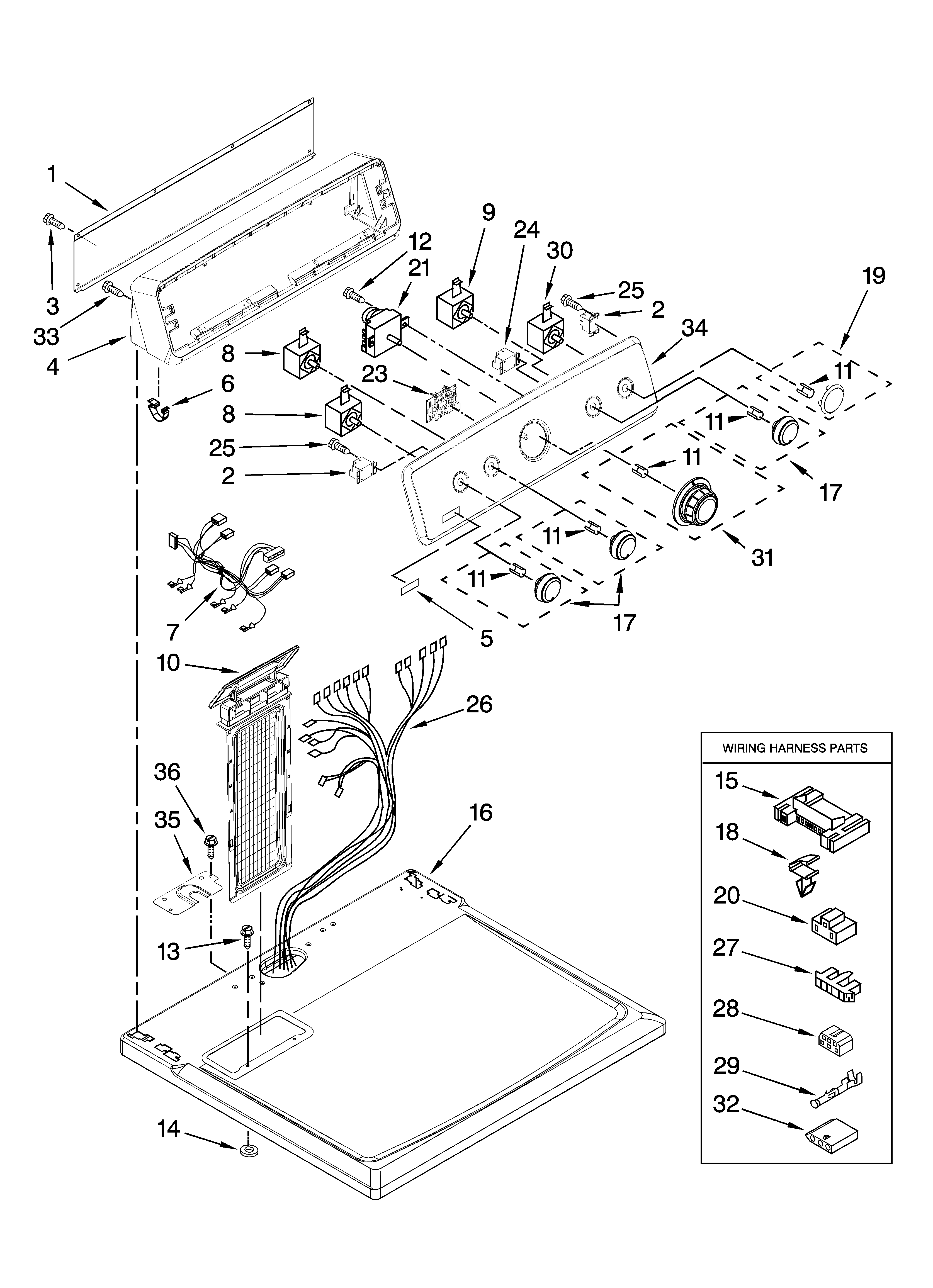 Top and console parts