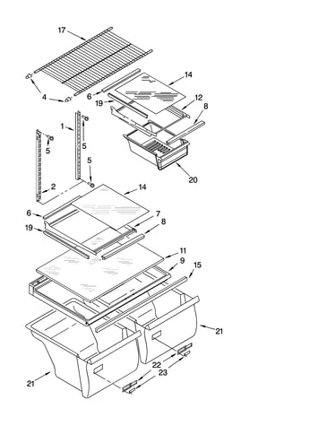 Shelf parts, optional parts (not included)