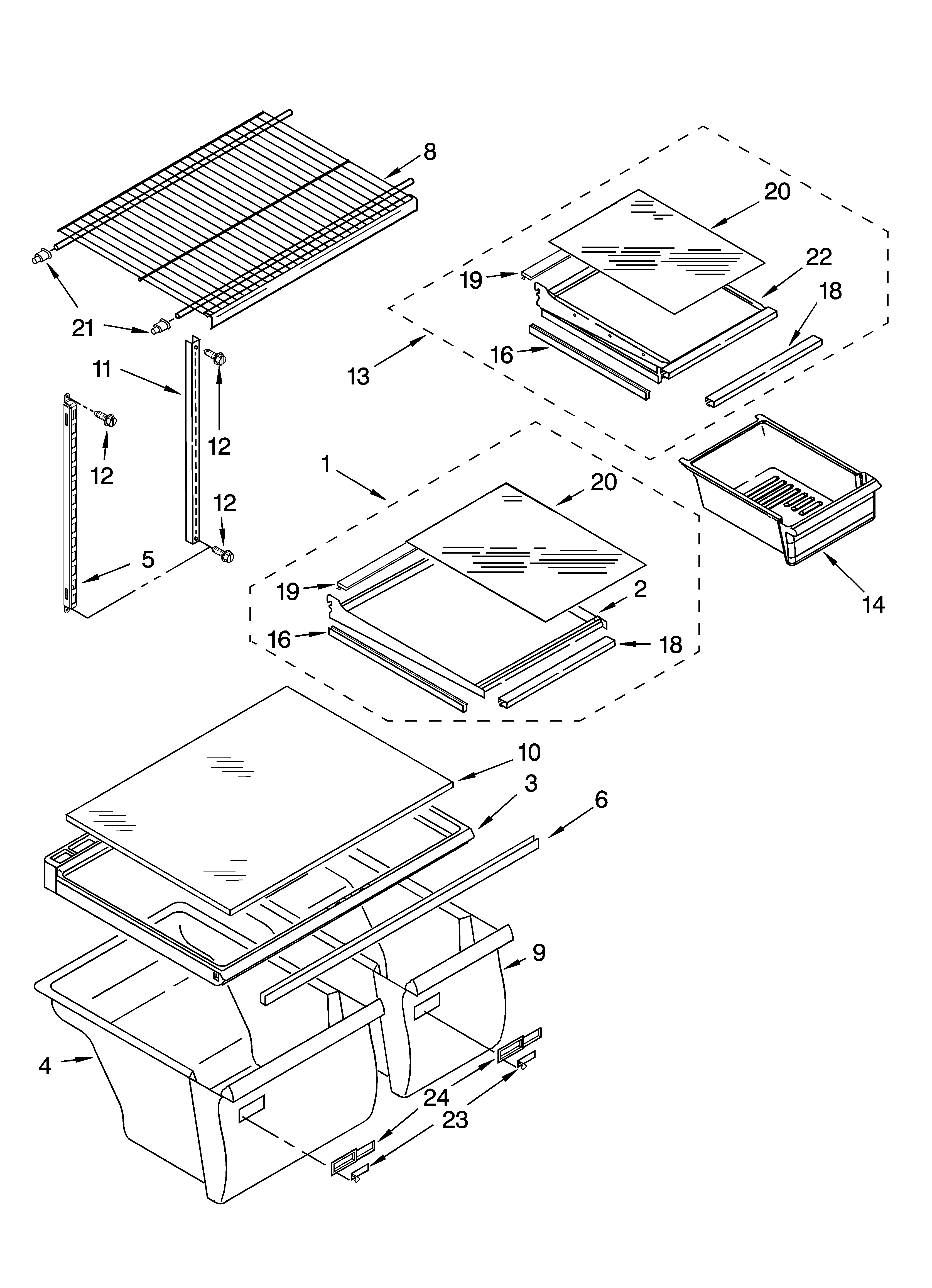 Shelf parts, optional parts