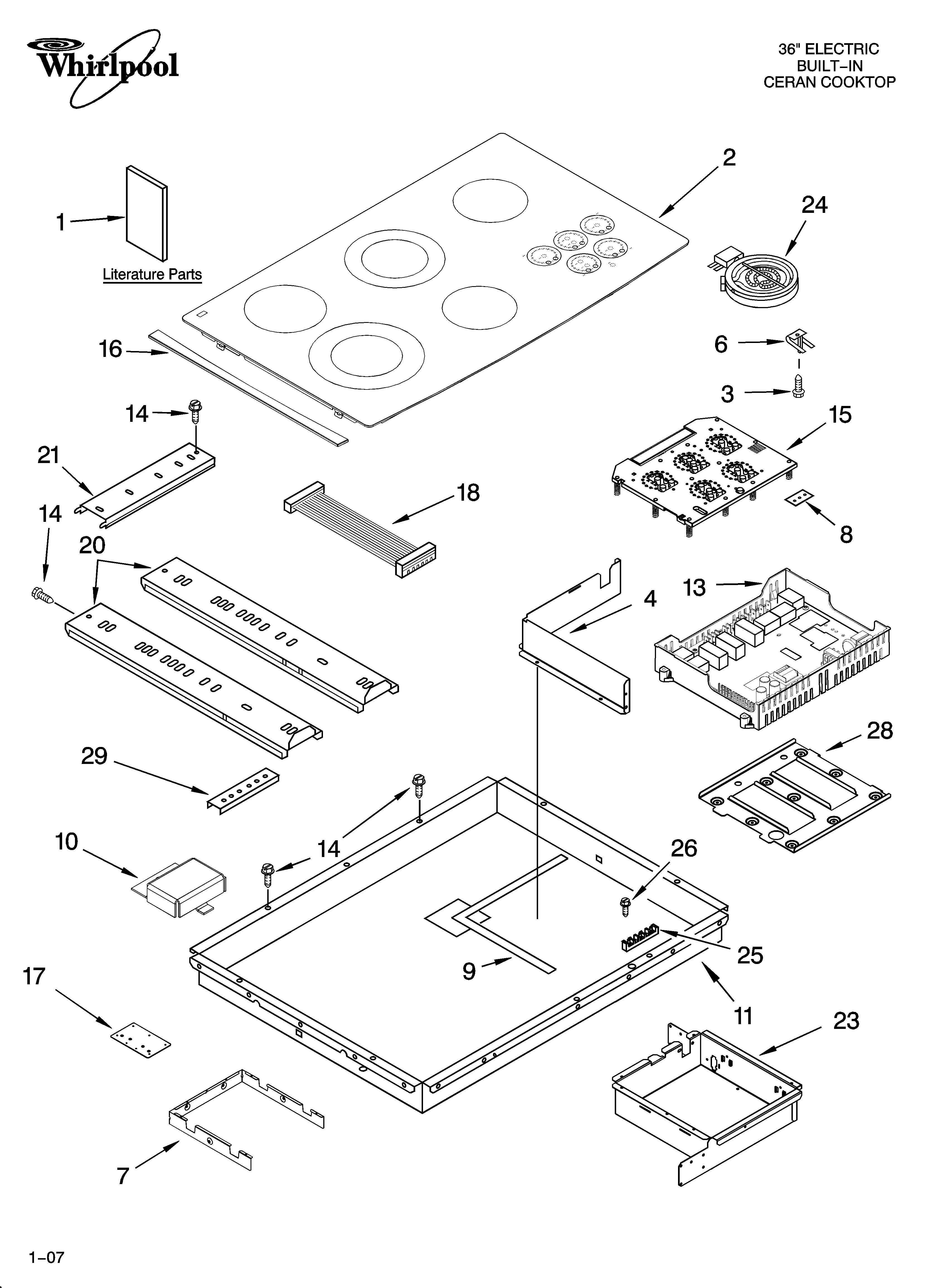 Cooktop parts, optional parts