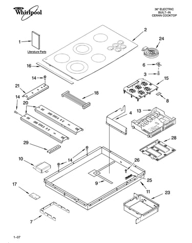 Cooktop parts, optional parts