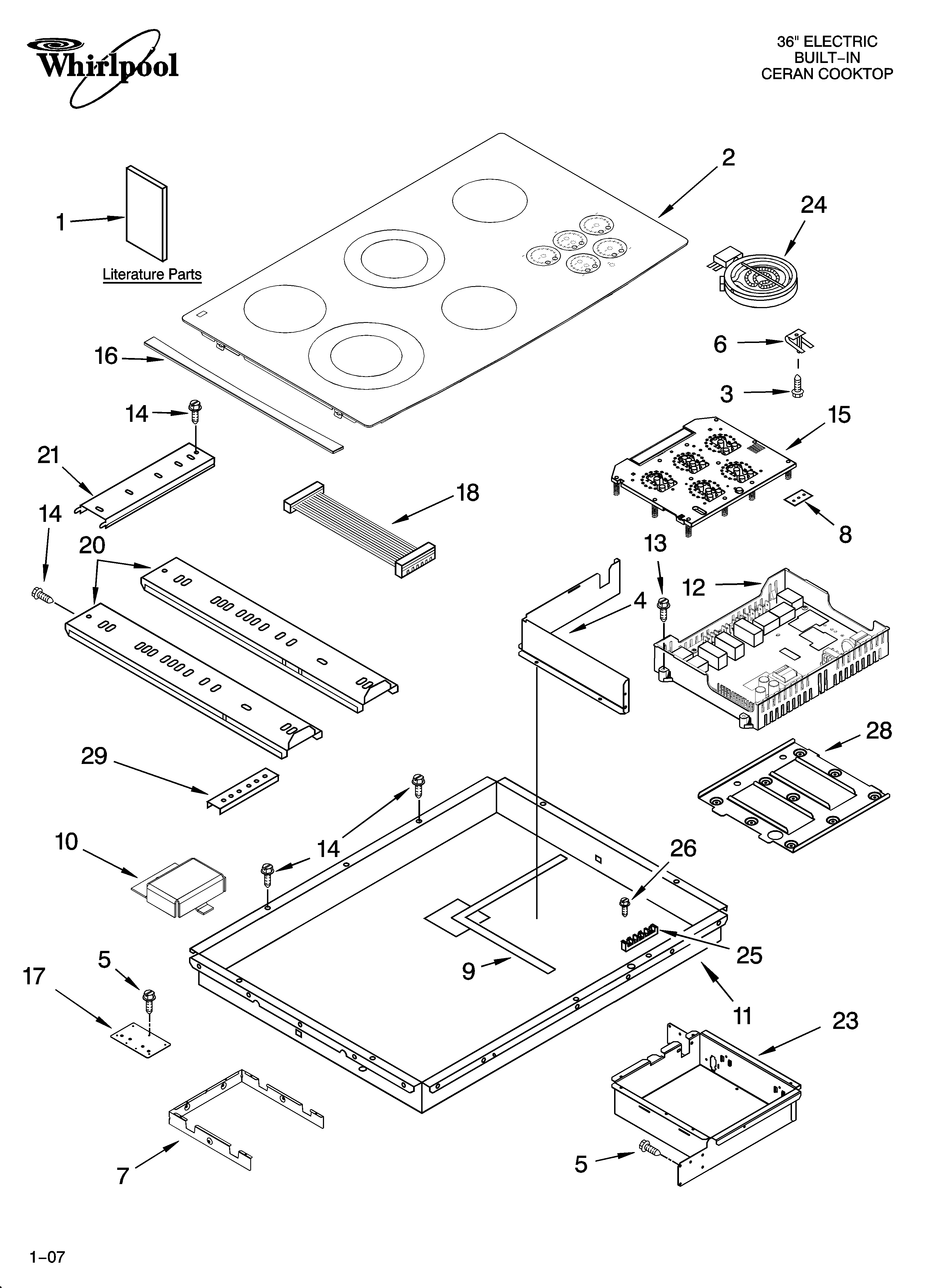 Cooktop parts, optional parts