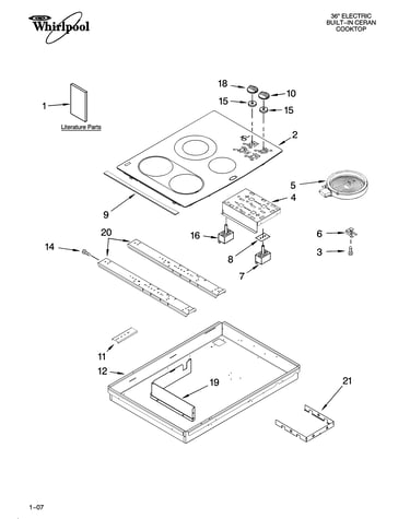 Cooktop parts, optional parts